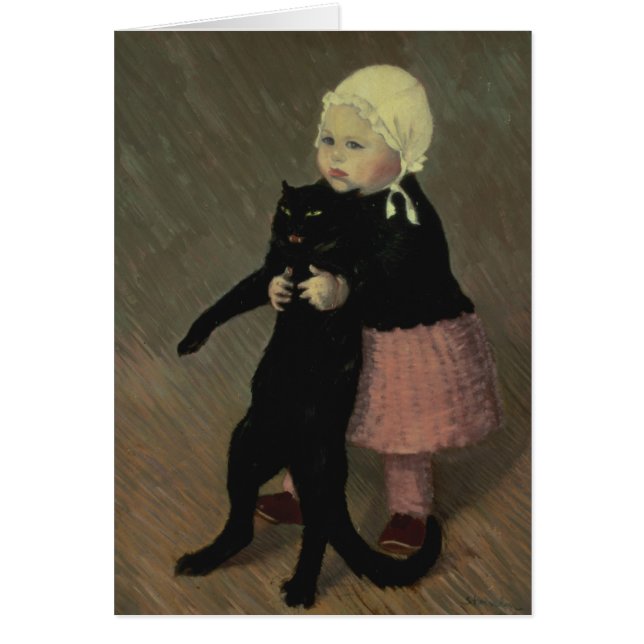 Een klein meisje met een kat, 1889 (Voorkant)