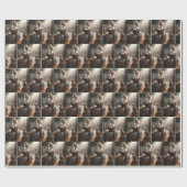 Een klein meisje met een mand van Kittens Cadeaupapier (Vlak)