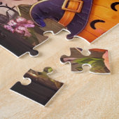 Een klein meisje met een sprookjeskostuum op Hallo Legpuzzel (Zijkant)