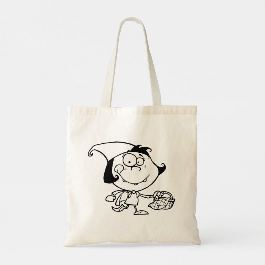 Een klein meisje op een picknick Canvas tas (Achterkant)
