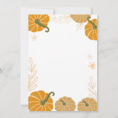 Een klein meisje pompoen Bloemen Baby shower Kaart (Achterkant)