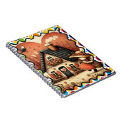 Een klein meisje rent voor een huis notitieboek (Rechterzijde)