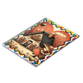 Een klein meisje rent voor een huis notitieboek (Linkerzijde)