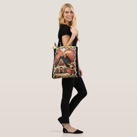 Een klein meisje rent voor een huis tote bag (Op model)