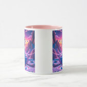 Een klein meisje vliegt in de ruimte. mok (Midden)