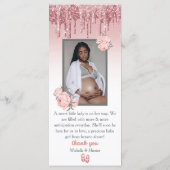 Een klein menu|Roze Peony Baby shower Foto Menu (Achterkant)