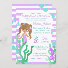 Een  klein Mermaid Baby shower 🤰 Kaart