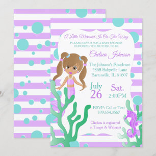 Een  klein Mermaid Baby shower 🤰 Kaart