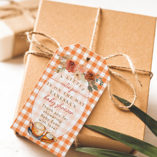 Een Klein Mielpapje Bloemig Herfst Thema Baby Show Cadeaulabel
