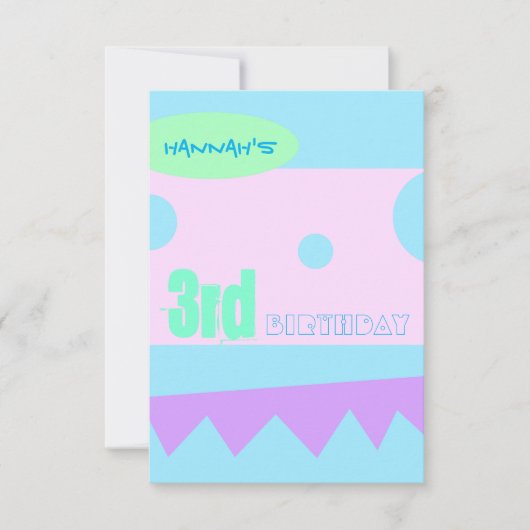 Een klein Monster 3de Uitnodiging van de Partij va (Voorkant)