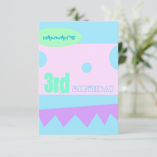 Een klein Monster 3de Uitnodiging van de Partij va (Staand voorkant)