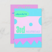 Een klein Monster 3de Uitnodiging van de Partij va (Voorkant / Achterkant)