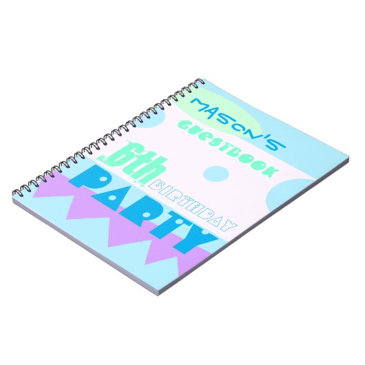 Een klein Monster 6e Birthday Party-Guestbook Notitieboek (Linkerzijde)