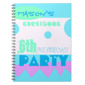 Een klein Monster 6e Birthday Party-Guestbook Notitieboek (Voorkant)
