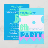 Een klein monster 6e verjaardag uitnodiging (Voorkant / Achterkant)