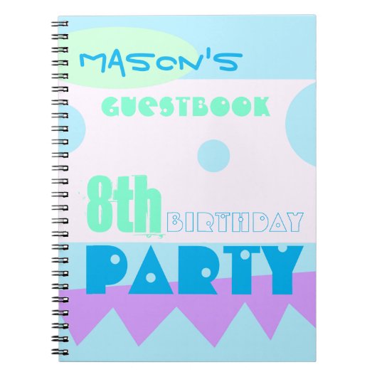 Een klein Monster 8e Birthday Party-Guestbook Notitieboek (Voorkant)
