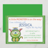 Een klein monsterlijk Baby shower Kaart (Voorkant / Achterkant)