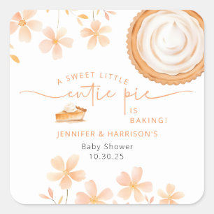 Een Klein Mopje Is Aan Het Bakken Baby Shower Vierkante Sticker