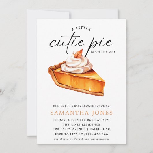 Een Klein Mopje Pompoen Herfst Baby Shower   Kaart (Voorkant)