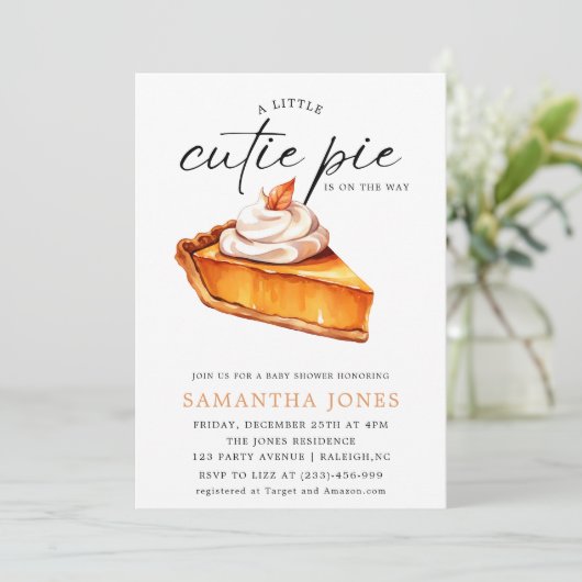 Een Klein Mopje Pompoen Herfst Baby Shower Kaart (Staand voorkant)