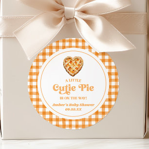 Een Klein Mopje Retro Baby Shower Ronde Sticker