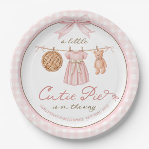 Een Klein Mopje Taart Persoonlijke Baby Shower Papieren Bordje