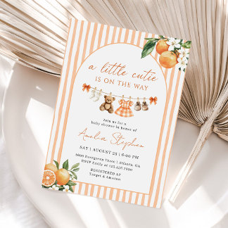 Een Klein Moppie Sinaasappel Citrus Baby Shower Kaart