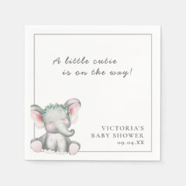 Een klein olifant eenvoudig script Baby shower Servet