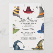 Een klein Oranje Baby shower van de Tovenaar Kaart (Voorkant)