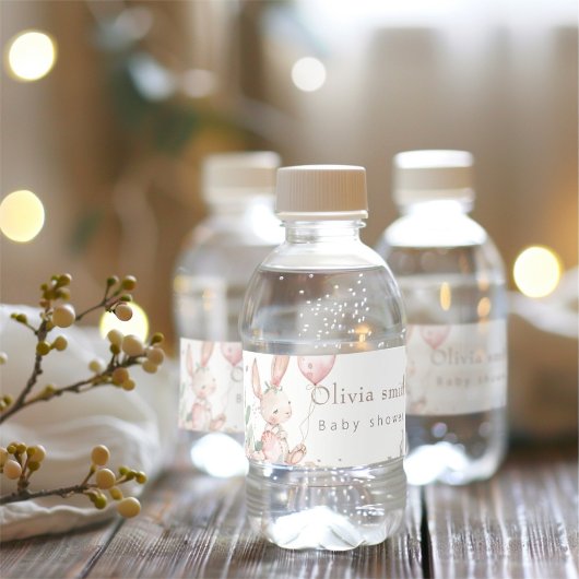 Een klein paashaas baby shower waterfles etiket
