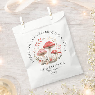 Een Klein Paddenstoel Wildbloemen Baby Shower  Bedankzakje