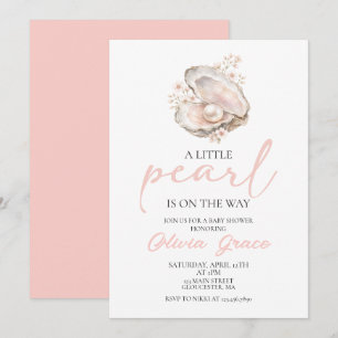 Een Klein Pareltje Is Op Weg Kust Baby Shower Kaart