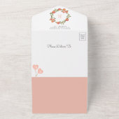 Een klein Perzikje is onderweg naar Baby shower All In One Uitnodiging (Buitenkant)