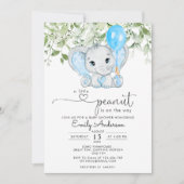 Een Klein Pinda'tje Is Onderweg Jongen Baby Shower Kaart (Voorkant)