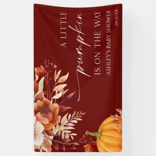 Een Klein Pompje Roestig Burgundy Bloemenkindercad Spandoek (Verticaal)