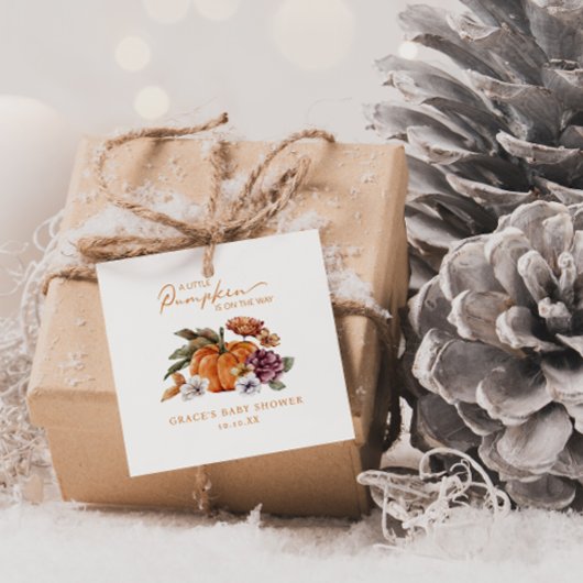 Een klein pompoen Baby cadeau Label