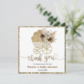 Een klein pompoen Baby shower dank u (Staand voorkant)