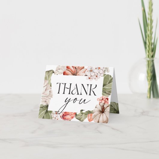 Een klein pompoen Baby shower dank u kaart (Voorkant)