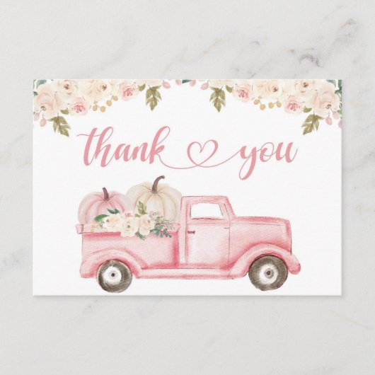 Een klein pompoen Baby shower dank u kaart (Voorkant)