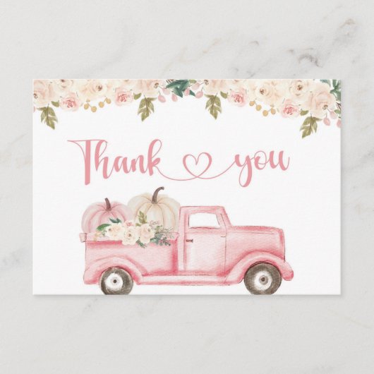 Een klein pompoen Baby shower dank u kaart (Voorkant)