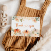 Een klein pompoen Baby shower dank u kaart