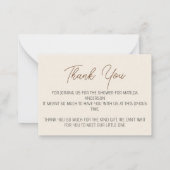 Een klein pompoen Baby shower dank u Notitiekaartje (Achterkant)