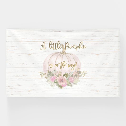Een klein pompoen Baby shower meisje Spandoek (Horizontaal)