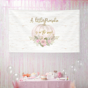 Een klein pompoen Baby shower meisje Spandoek