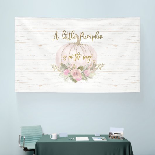 Een klein pompoen Baby shower meisje Spandoek (Beurs)