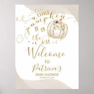 Een Klein Pompoen Baby Shower Welkom Bord Poster