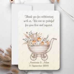Een klein pompoen Boho Baby shower Bedankkaart