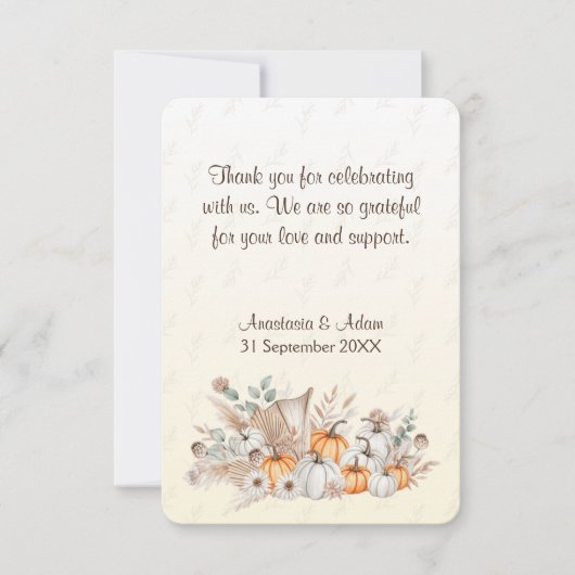 Een klein pompoen Boho Baby shower Bedankkaart (Voorkant)