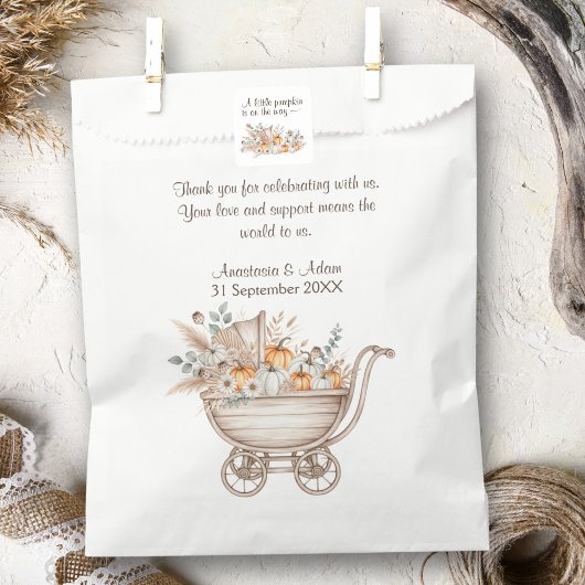 Een klein pompoen Boho Baby shower Bedankzakje