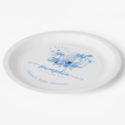 Een klein pompoen boog jongen Baby shower Papieren Bordje (Gekanteld)